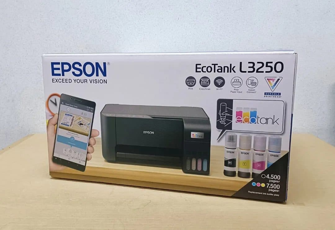 Epson EcoTank L3250 is a compact 3‑in‑1 ink‑tank printer